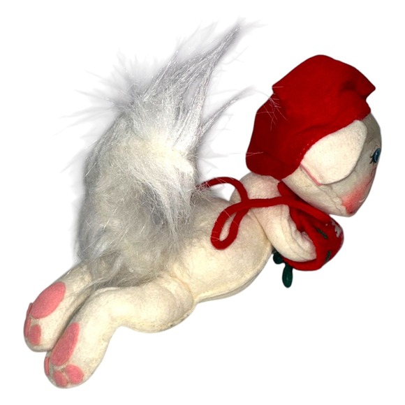 Lot of‎ 2-Annalee Christmas Mouse In Hat 2019 & White Cat In Hat/Mittens - Picture 8 of 10